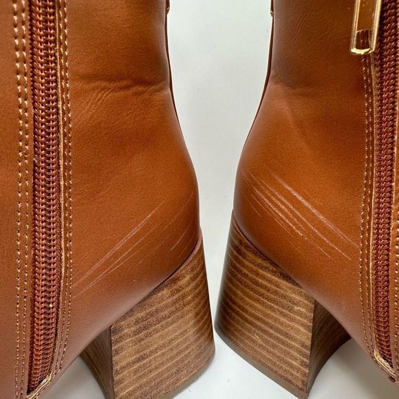 CUSHIONAIRE Women's Dante block heel dress boot +Memory Foam 8.5 TAN - Picture 8 of 8